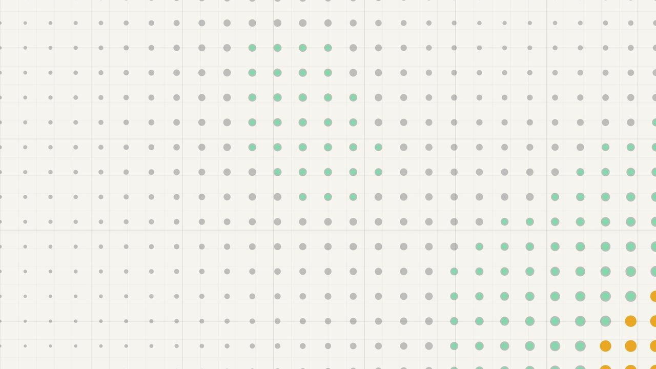 Abstract code-drawn line art on a grid
